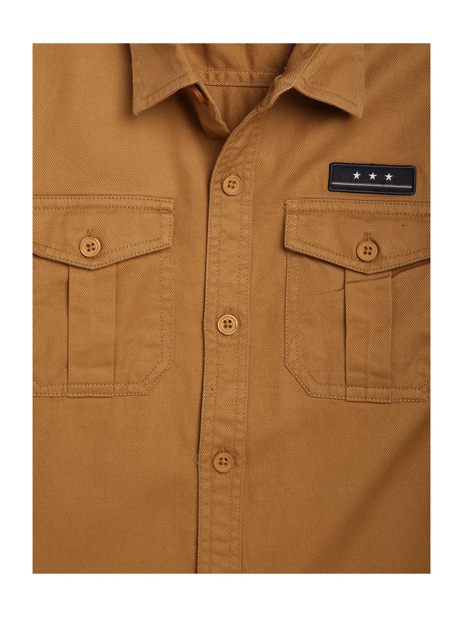 Octave Kids Khaki Solid Shirt
