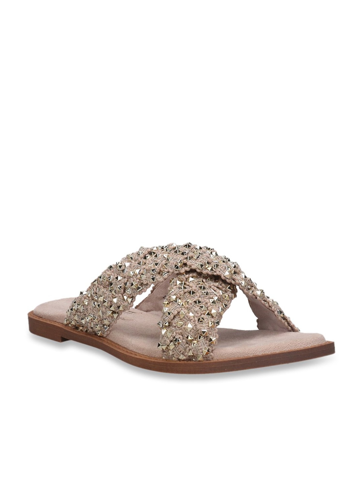 Bagatt Women's Goldy Beige Cross Strap Sandals