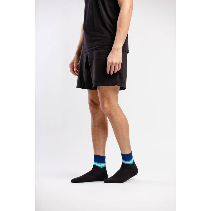 Pair of Thieves Men's 3pk Cushion Ankle Socks - Blue/Gray/White Wave 8-12