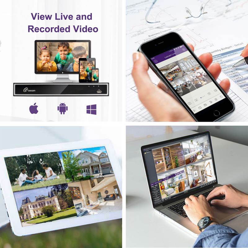 Loocam 16CH 720p Hybrid 4-in-1 DVR(Analog/AHD/TVI/CVI),H.264 CCTV Surveillance Security DVR Recorder with 1TB HDD,QR Code Scan Quick Access,Smartphone& PC Easy Remote Access