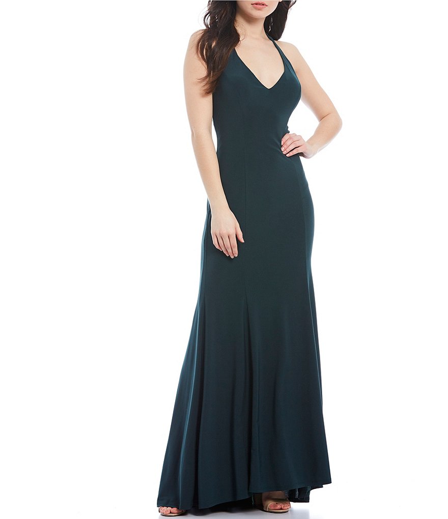 Jump Sleeveless X-Back Jersey Long Dress