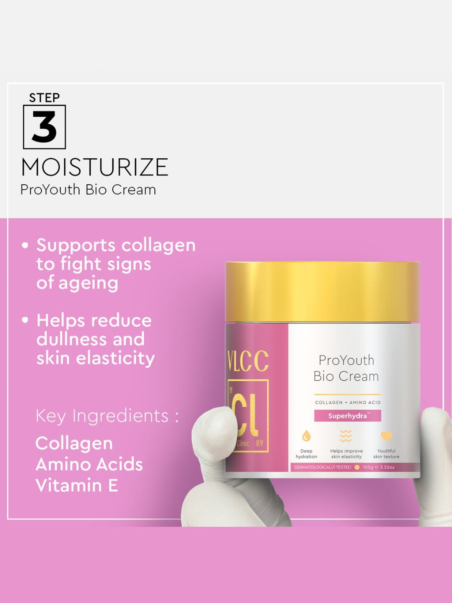 VLCC Clinic Face Wash, DeTan Sun Screen, ProYouth Micro Serum & Bio Cream Combo