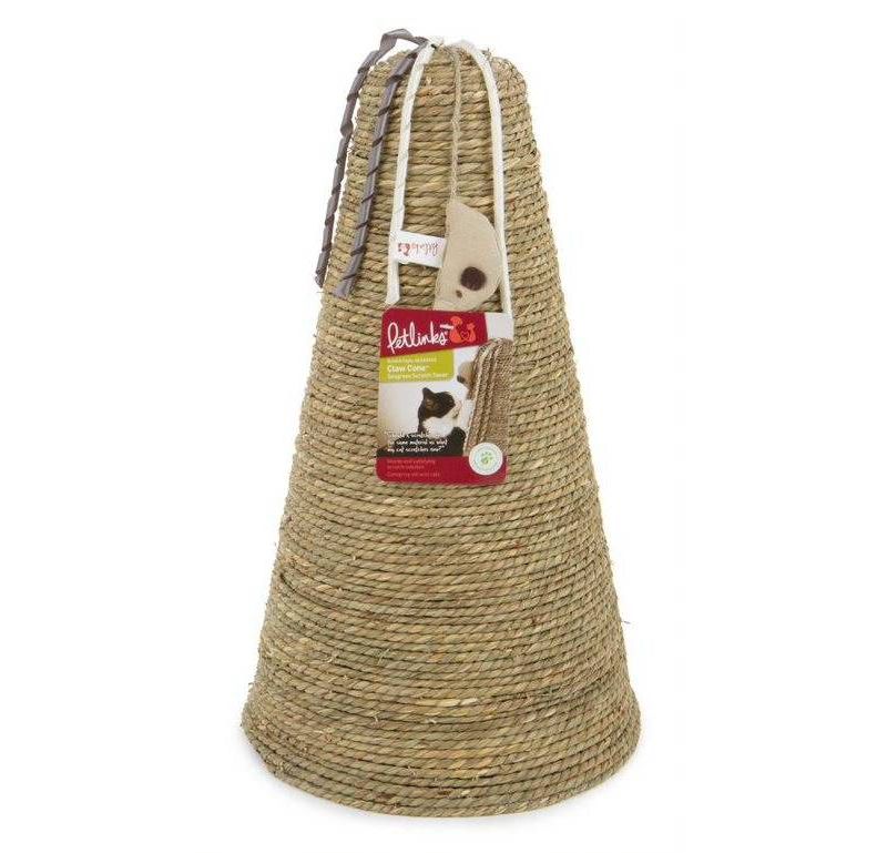 Petlinks Claw Cone Seagrass Cat Scratcher - Tan