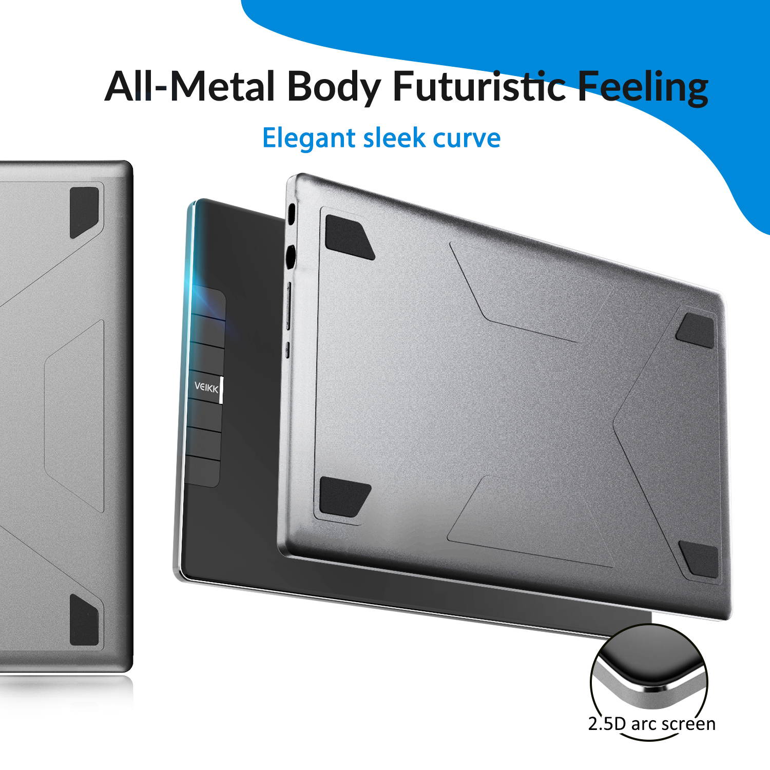 VEIKK VK1200 Graphic Display Graphics Drawing Monitor with Tilt Function Battery Free Stylus and 6 Shortcut Keys (8192 Levels Pen Pressure and 72% NTSC)-11.6 Inch IPS Pen Monitor with stand