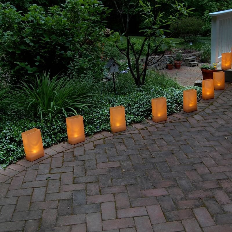 10ct Plastic Luminaria Lanterns Tan