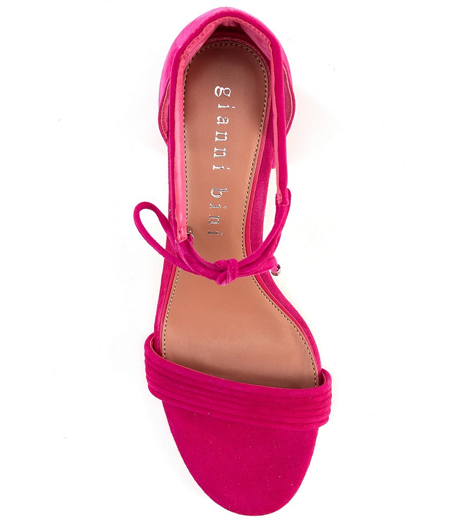 Gianni Bini Rhiaann Suede Ankle Tie Block Heel Sandals