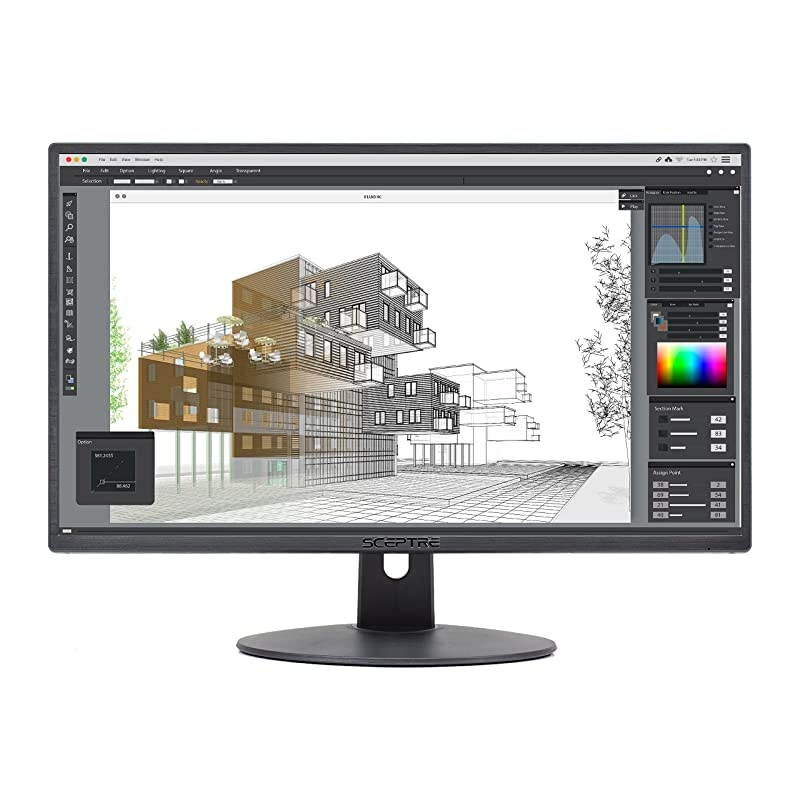 E275W-19203R 27" Ultra Thin 1080P LED Monitor 2X HDMI VGA Build-In Speakers, Metallic Black 2018