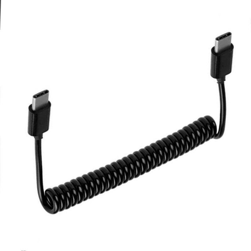 1m USB3.1 Type C male to male Spring retractable male to male for Mobile phone and computer Spiral Coiled Data Cables