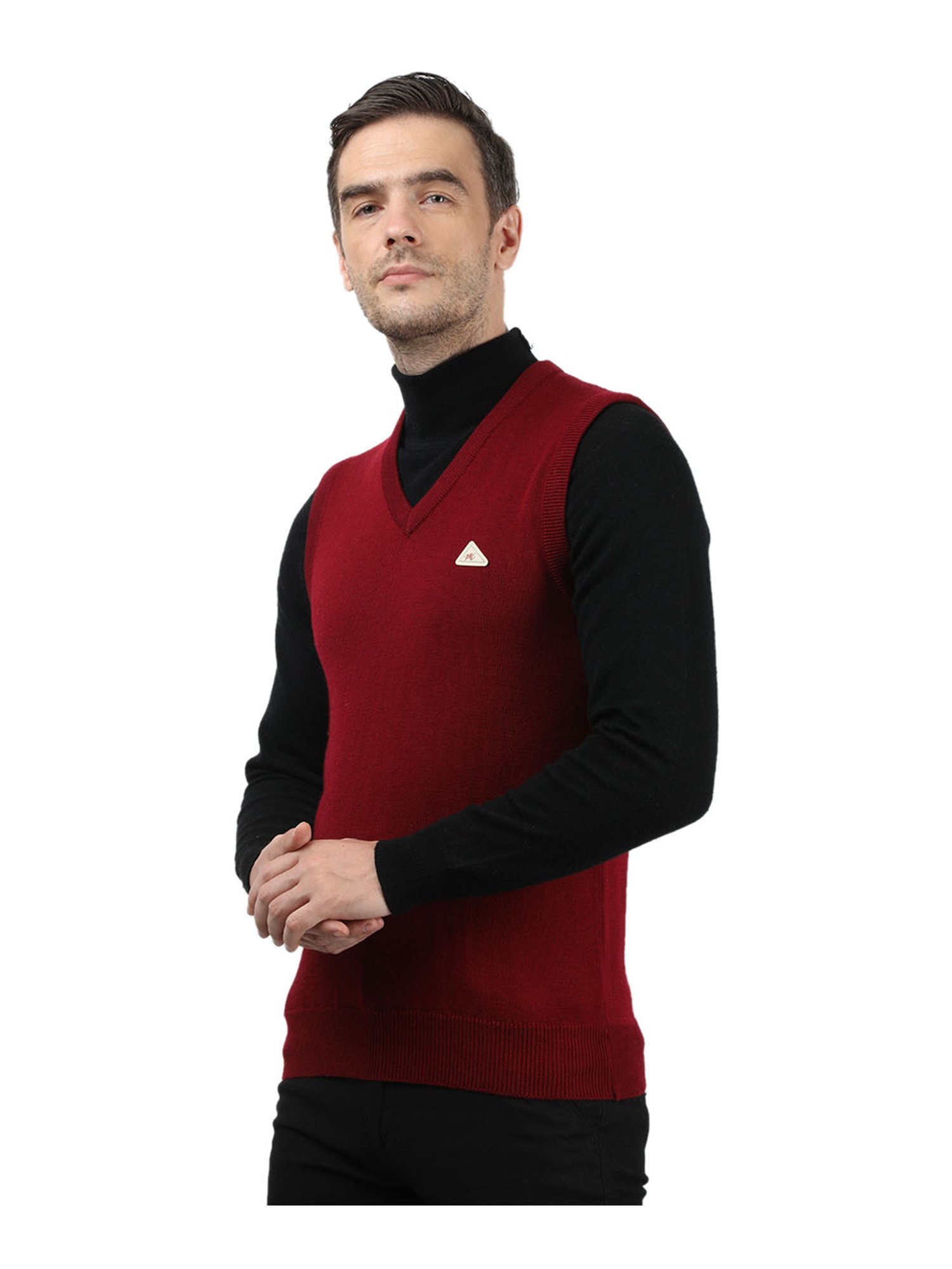 Monte Carlo Maroon Regular Fit Sweater