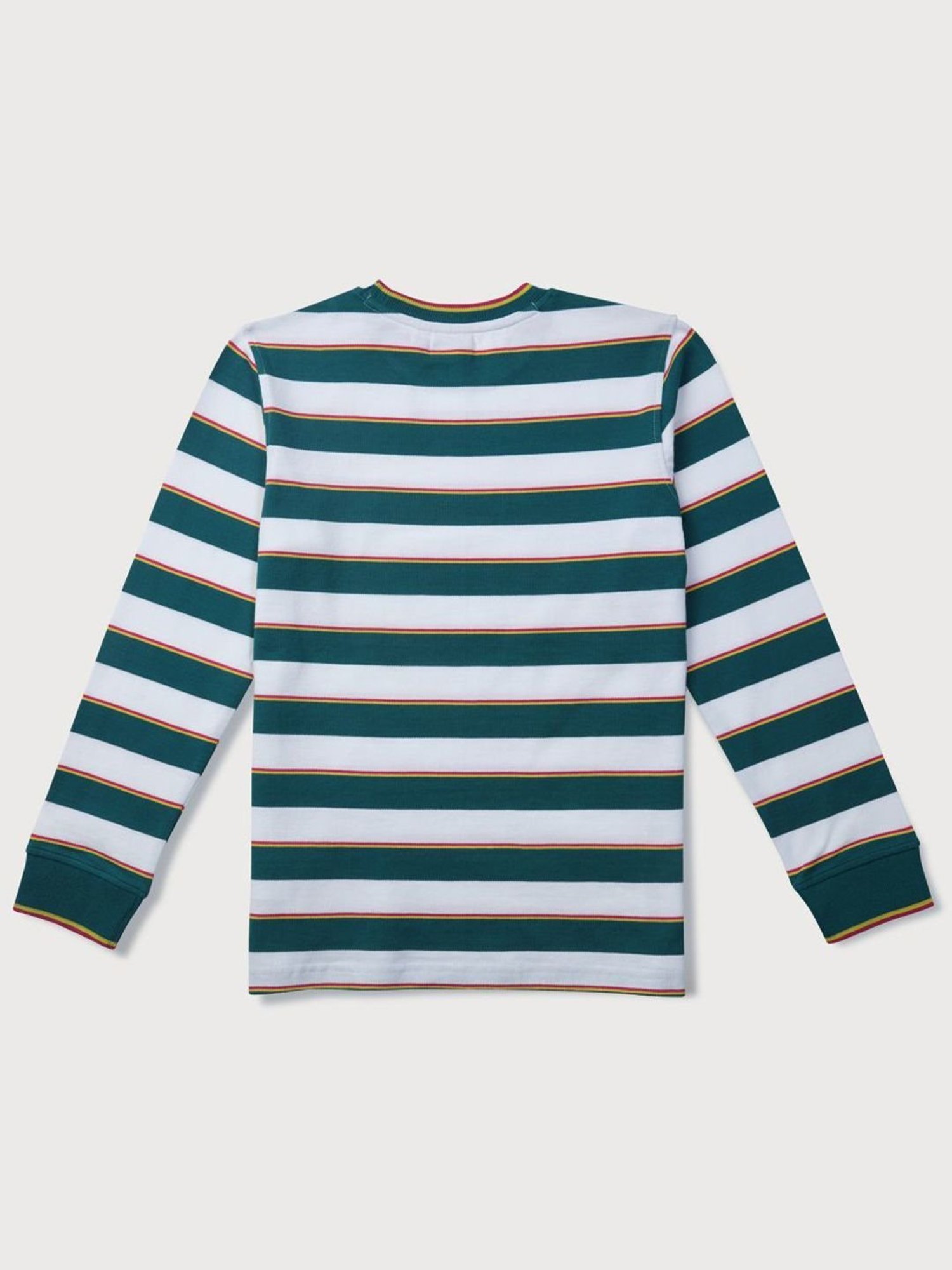 Gini & Jony Kids Green & White Striped Full Sleeves T-Shirt