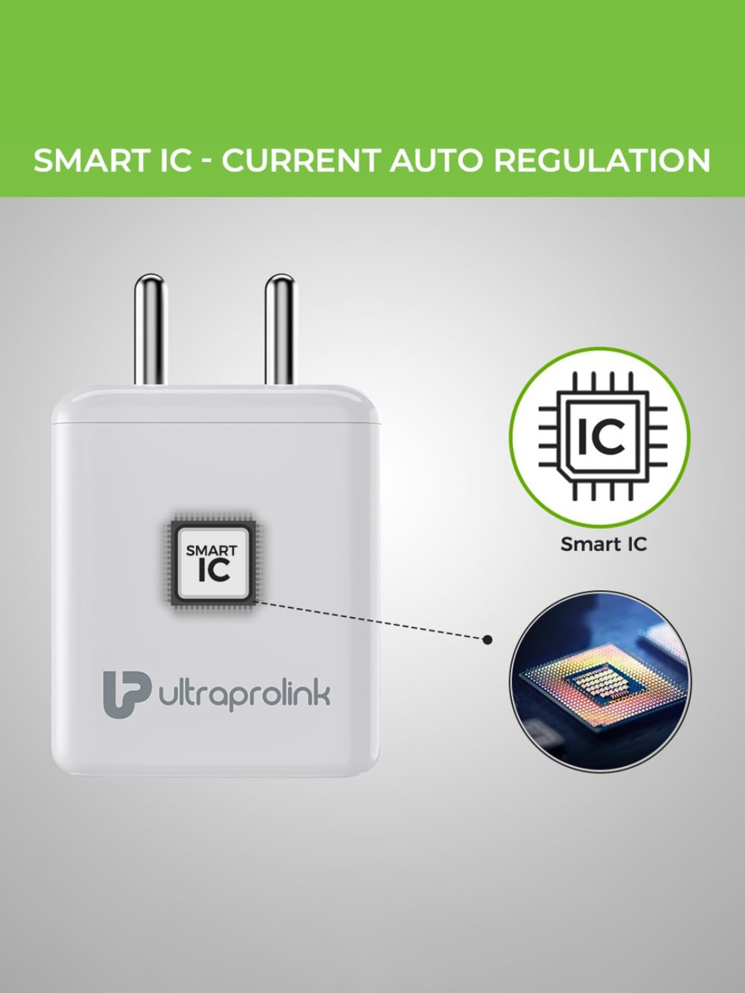ULTRAPROLINK UM1166M USB Fast Wall Charger with 1 m Micro USB Cable (White)