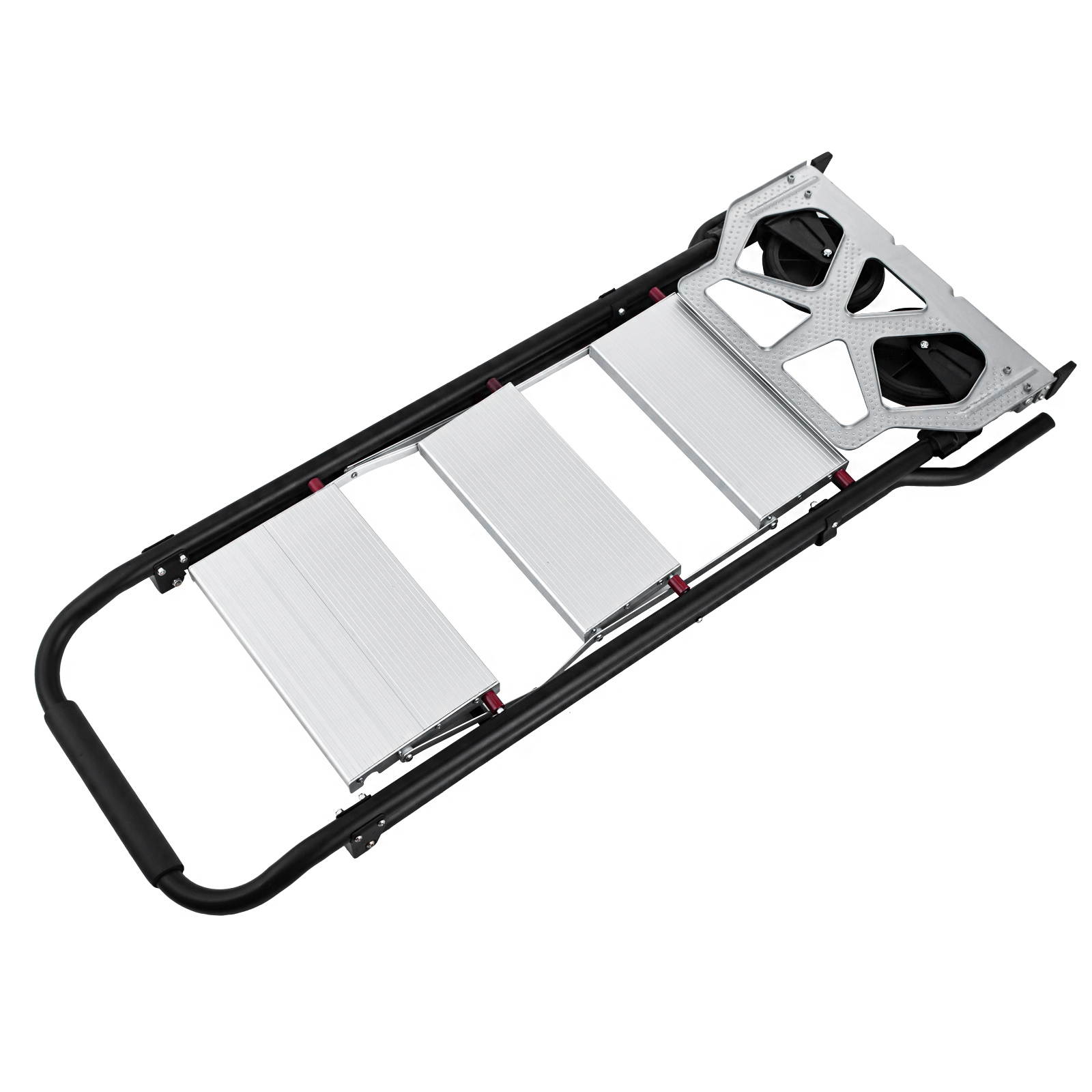 VEVOR 3-Steps Ladder Cart 2-in-1 Convertible Step Ladder Folding Hand Truck with Trolley