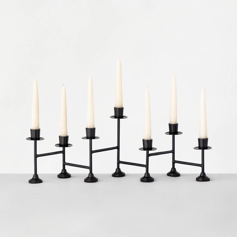 Black Metal Tabletop Candelabra 7ct Taper - Hearth & Hand™ with Magnolia