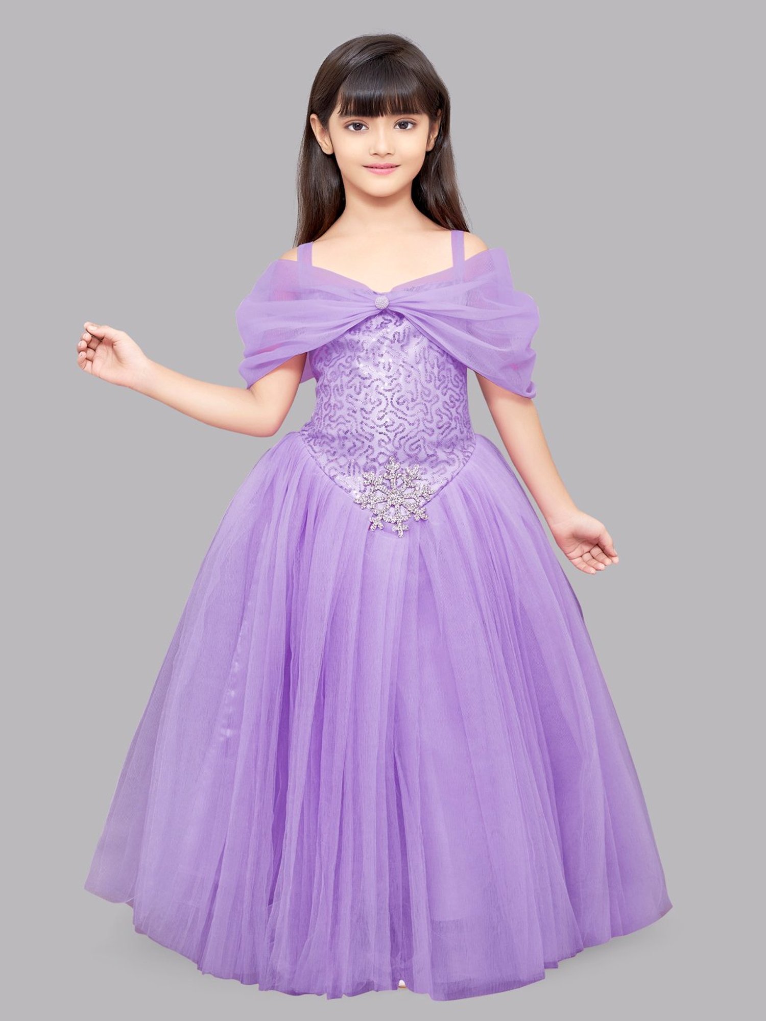 Pink Chick Kids Lavender Embellished Gown