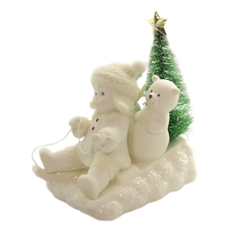 Dept 56 Snowbabies 4.75" Gold Star Delivery Christmas Snowman  -  Decorative Figurines