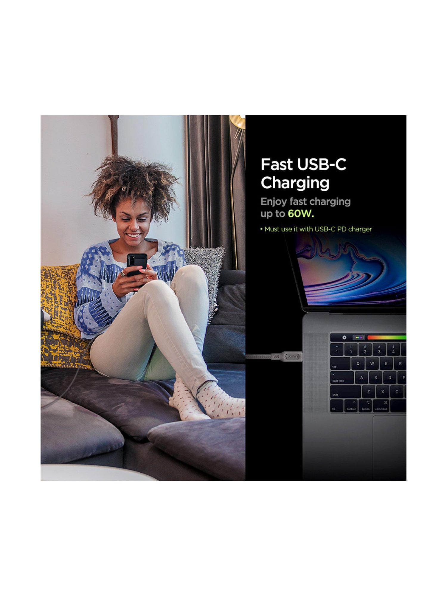 Spigen Essential C11C1 USB-C to USB-C 2.0 Cable (1.5m) - Gunmetal