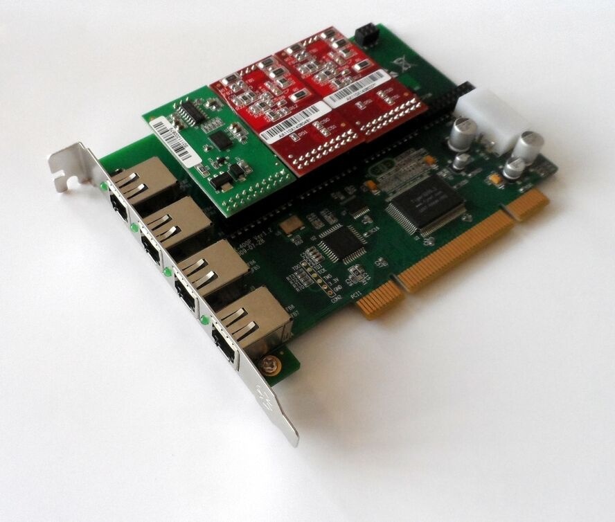 OpenVox A400P12 A400P 4 Port Analog PCI card + 1 FXS + 2 FXO