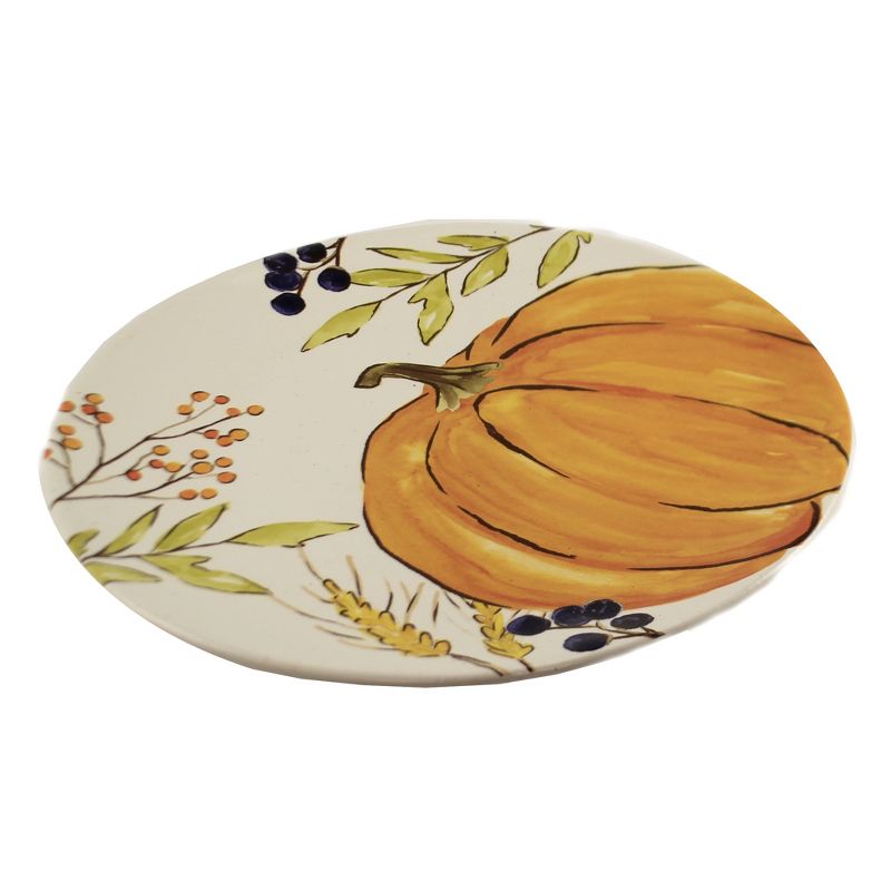 Tabletop 12.0" Thankful Harvest Plate Pumpkin Thanksgiving Burton & Burton  -  Dining Plates