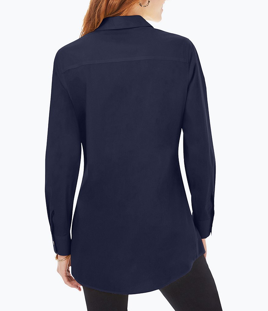 Foxcroft Cici Long Sleeve Point Collar Neck Stretch Non-Iron Shaped Tunic