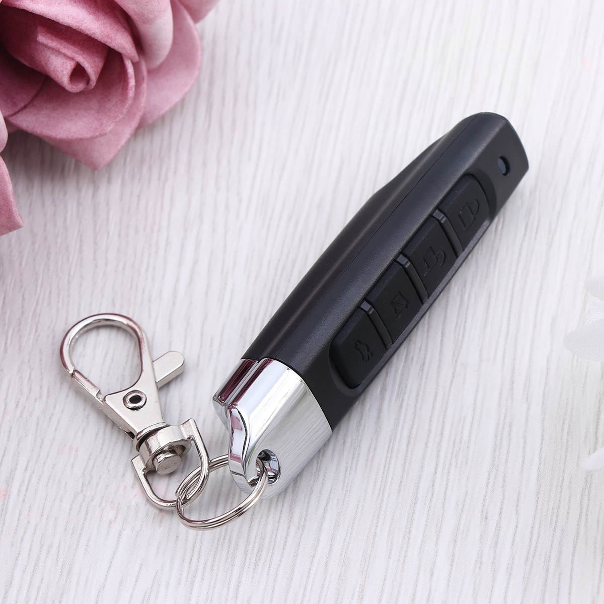 4 Buttons 433MHz Universal Garage Door Remote Control Door Entry Cloning Duplicator (Black)