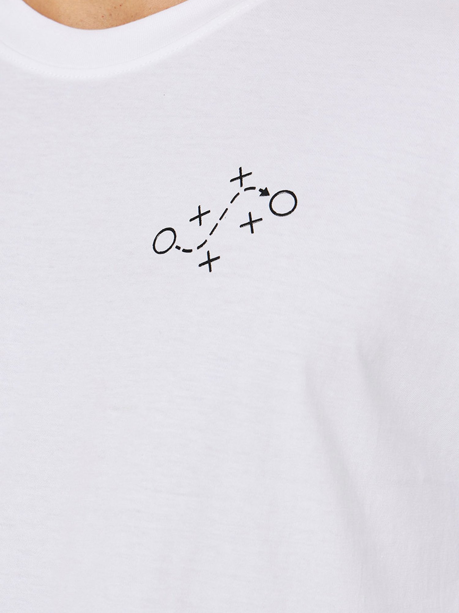 Styli White & Black Cotton Relaxed Fit Printed T-Shirt