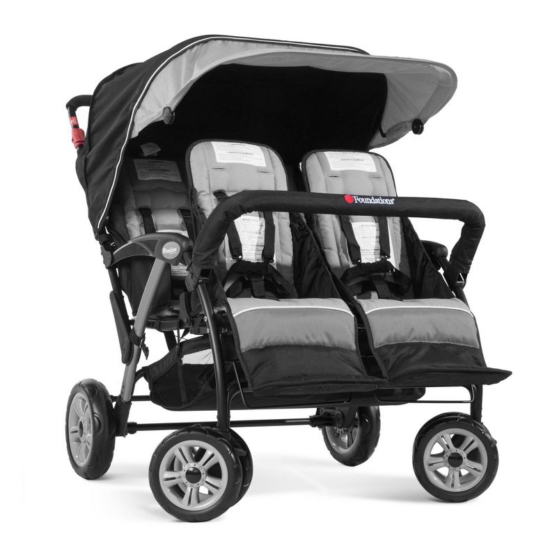 Foundations Quad Sport 4-Passenger Stroller - Gray