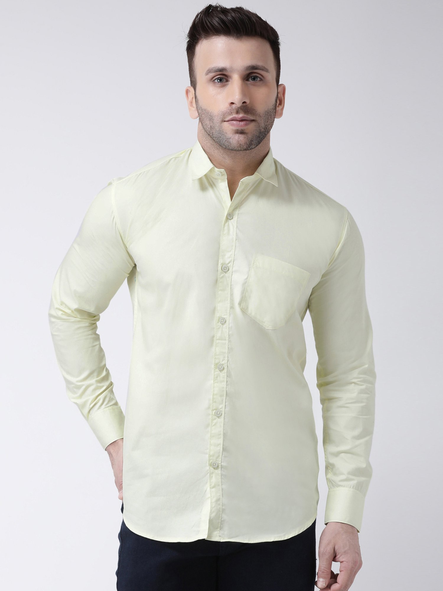 Hangup Plus Lemon Slim Fit Pure Cotton Shirt