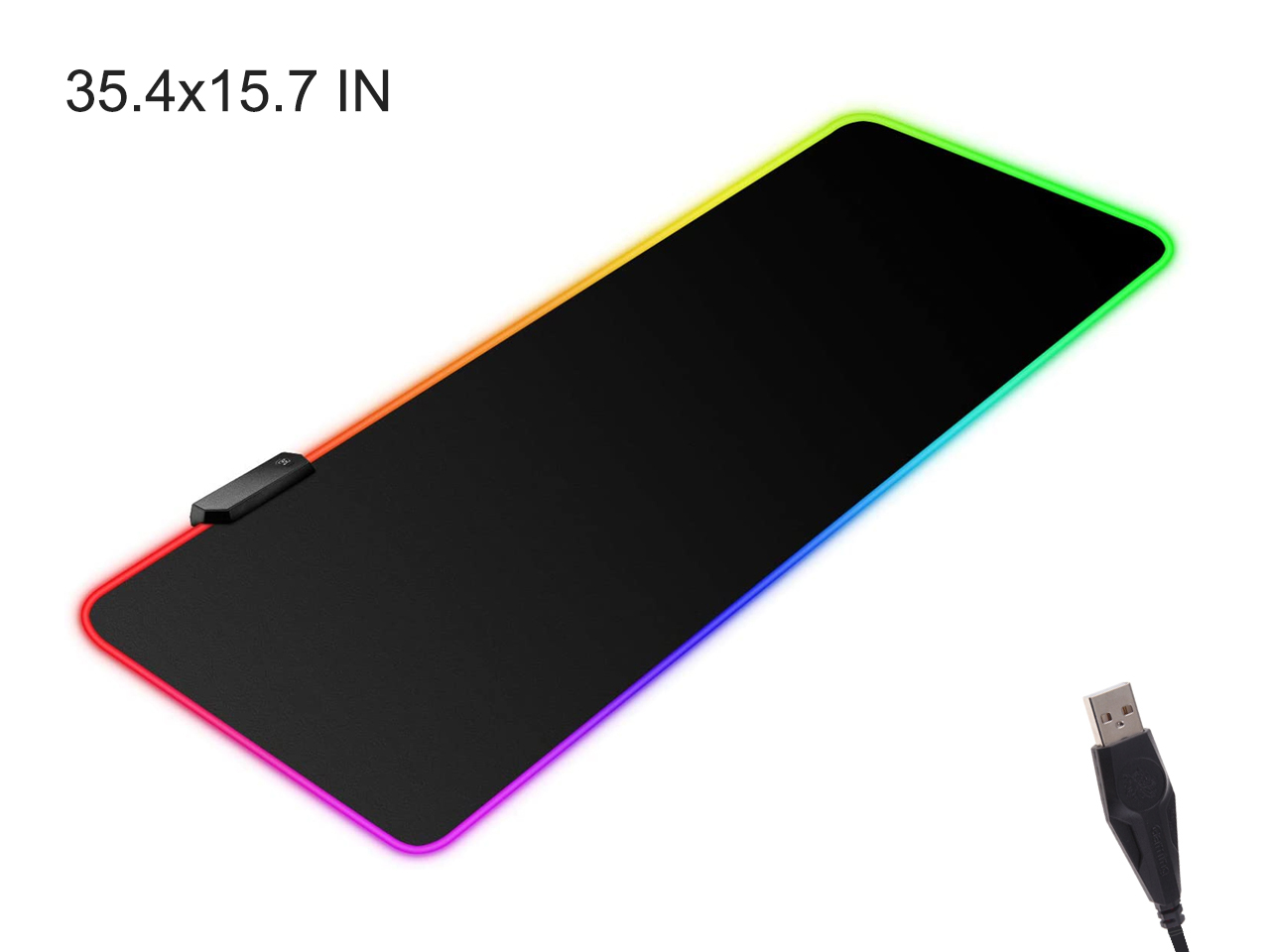 Large RGB Gaming Mouse Pad - 14 Light Modes Extended Computer Keyboard Mat with Durable Stitched Edges, High-Performance Mouse Pad Optimized for Gamer 31.5X 11.8in