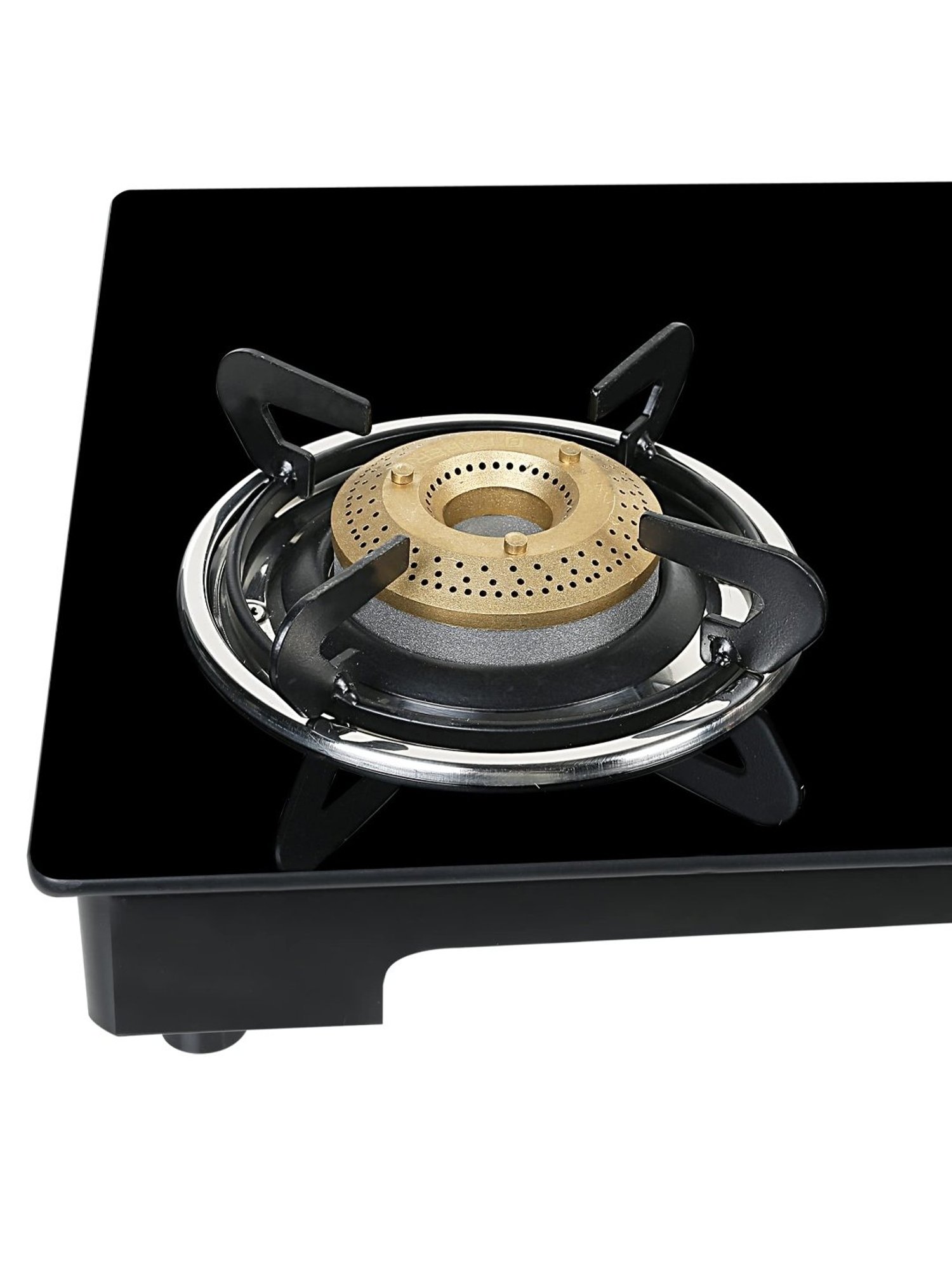 Faber Glass Top 3 Burner Gas stove with Jumbo Burner, Powder Coated Pan Support (Black)