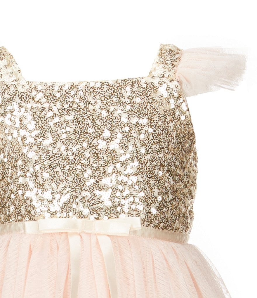 Pippa & Julie Little Girls 2T-6X Floral/Clip-Dot Tiered Fit-And-Flare Dress