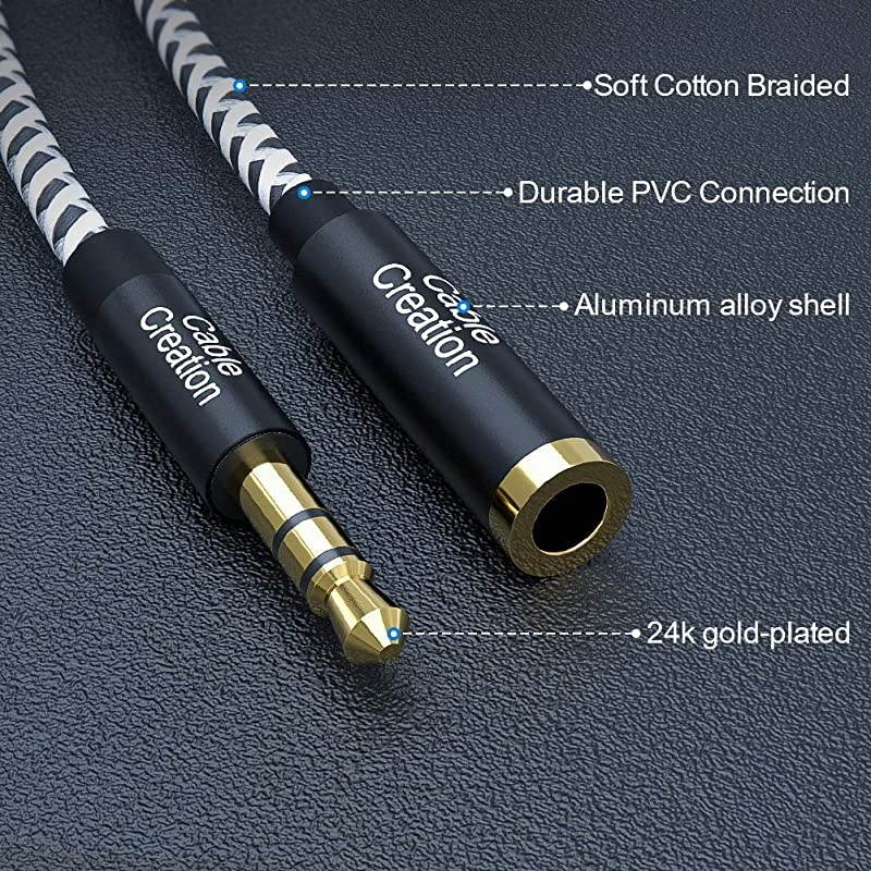 35mm Audio Extension Cable  35mm Male to Female Stereo Audio Cable with Gold Plated Connector 15Feet