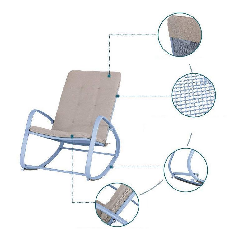 Outdoor Rocking Chair - Blue - Captiva Designs