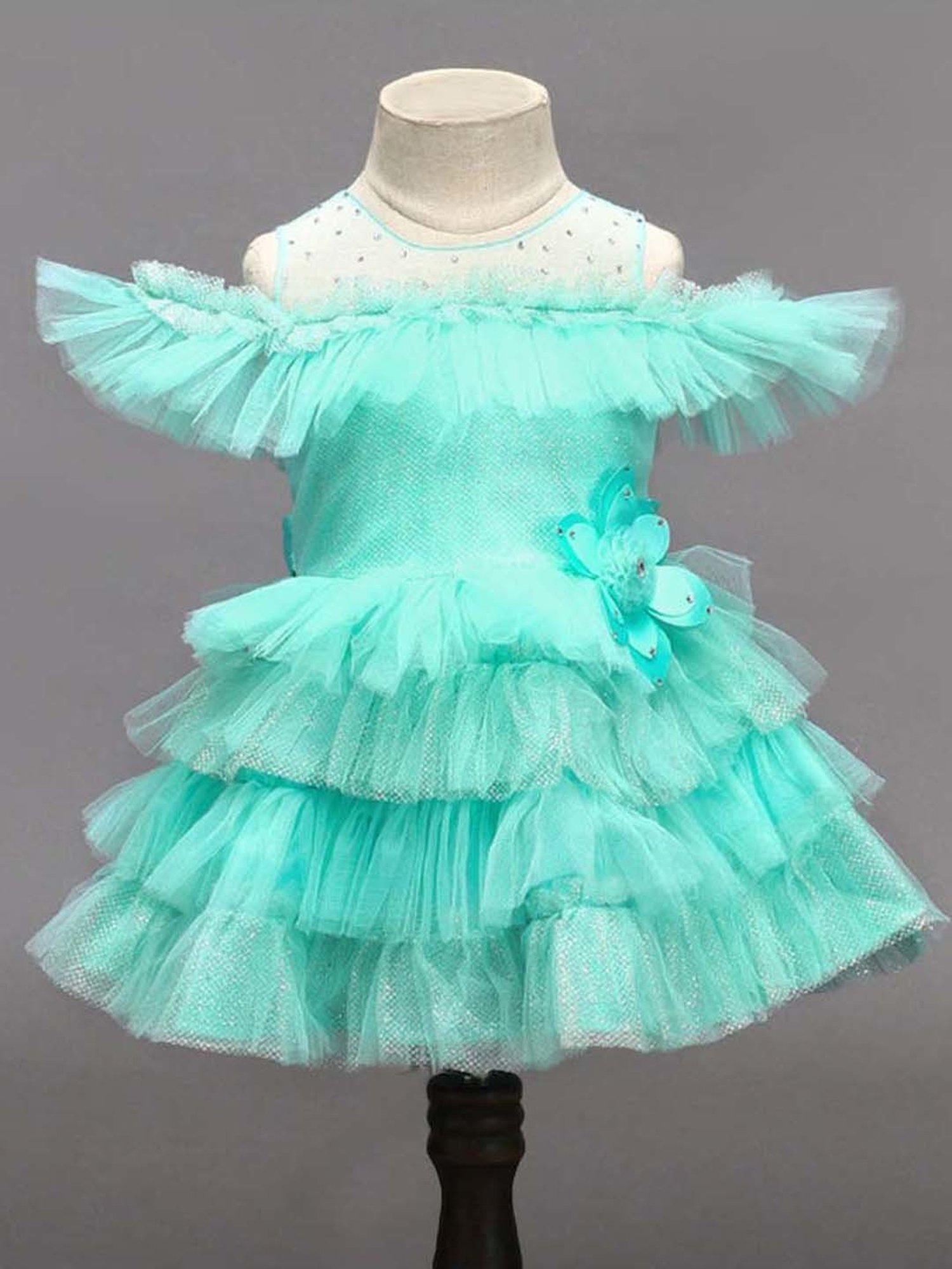 The Magic Wand Kids Blue Applique Dress