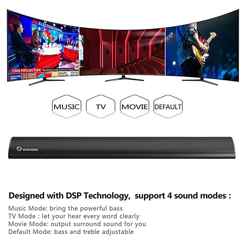 21 Channel Bluetooth Sound Bar  TV Soundbar with Builtin Subwoofer 32Inch 3 Drivers Remote Control 2020 Updated Model S05