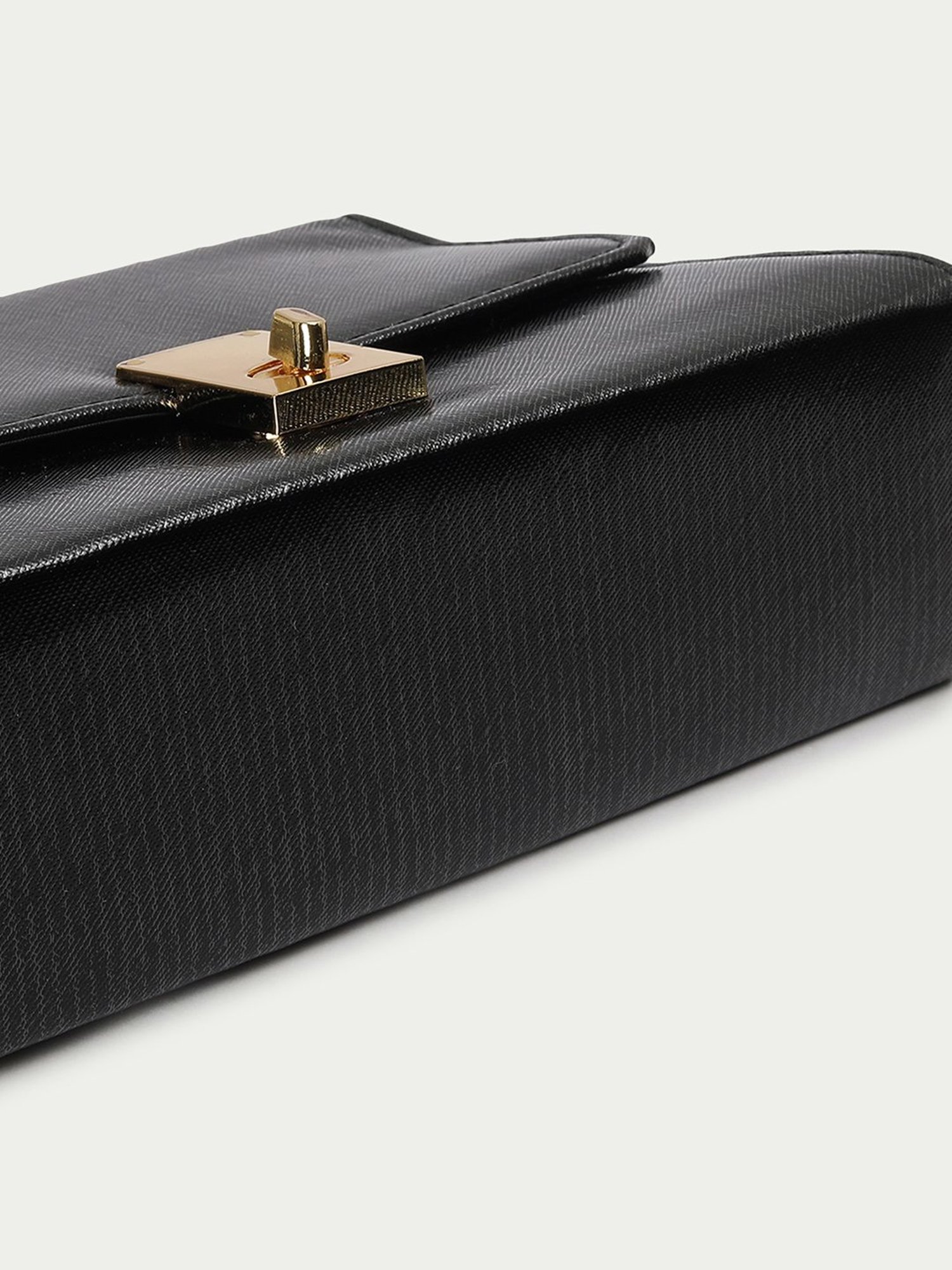 Code by Lifestyle Black Textured Sling Handbag