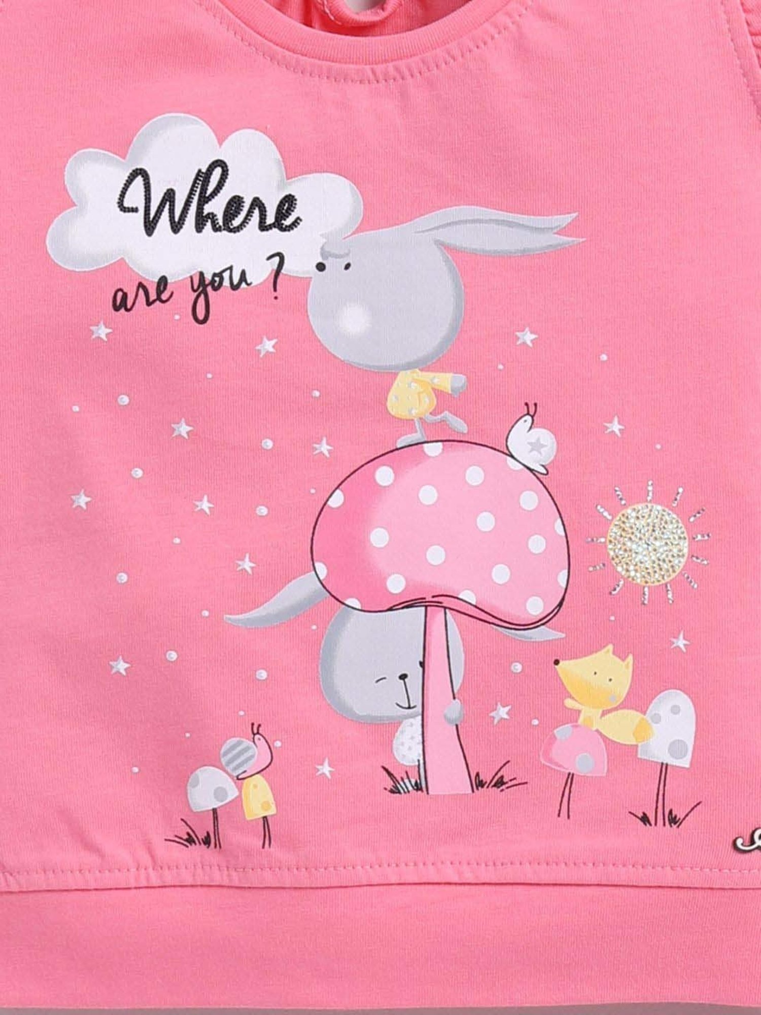 ANNIE Girls Pink Cotton Printed Co-ord set