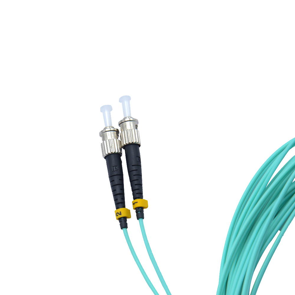 LC to ST OM4 Fiber Patch Cable Multimode Duplex - 1m (3.28ft) - 50/125 100Gb Aqua LC ST