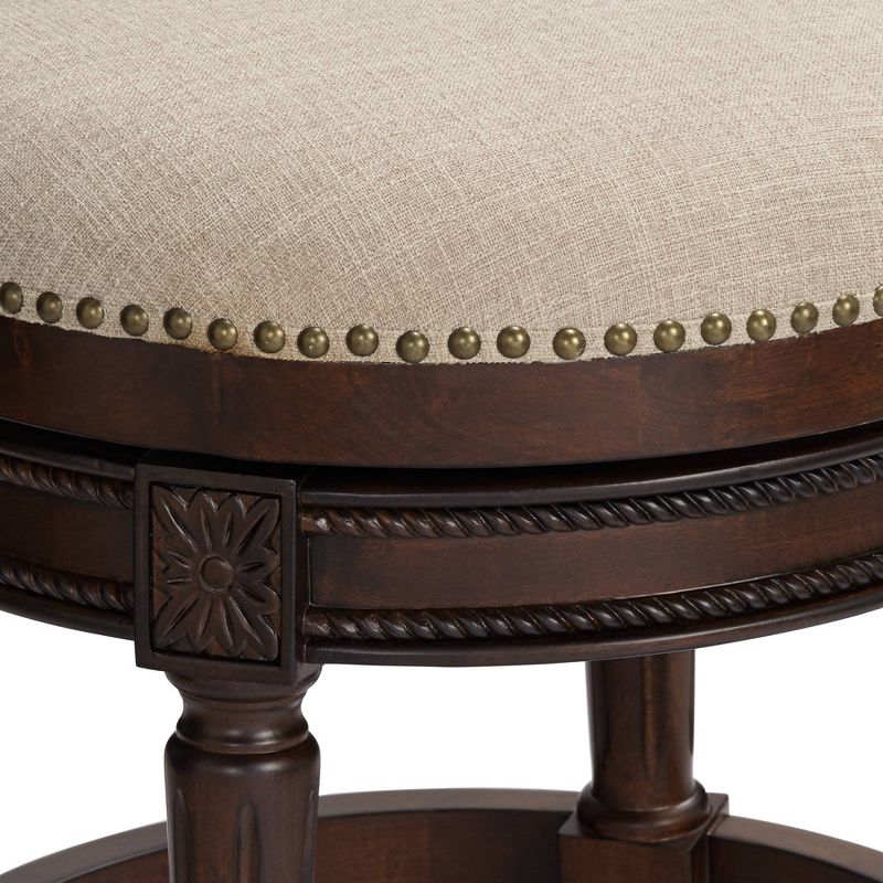 55 Downing Street Addison 24 1/2" Erin Cream Fabric Swivel Counter Stool