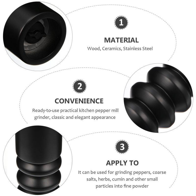 Wooden Pepper Spice Mill Grinder Rotor Manual Cumin Sesame Pepper Grinding Tool