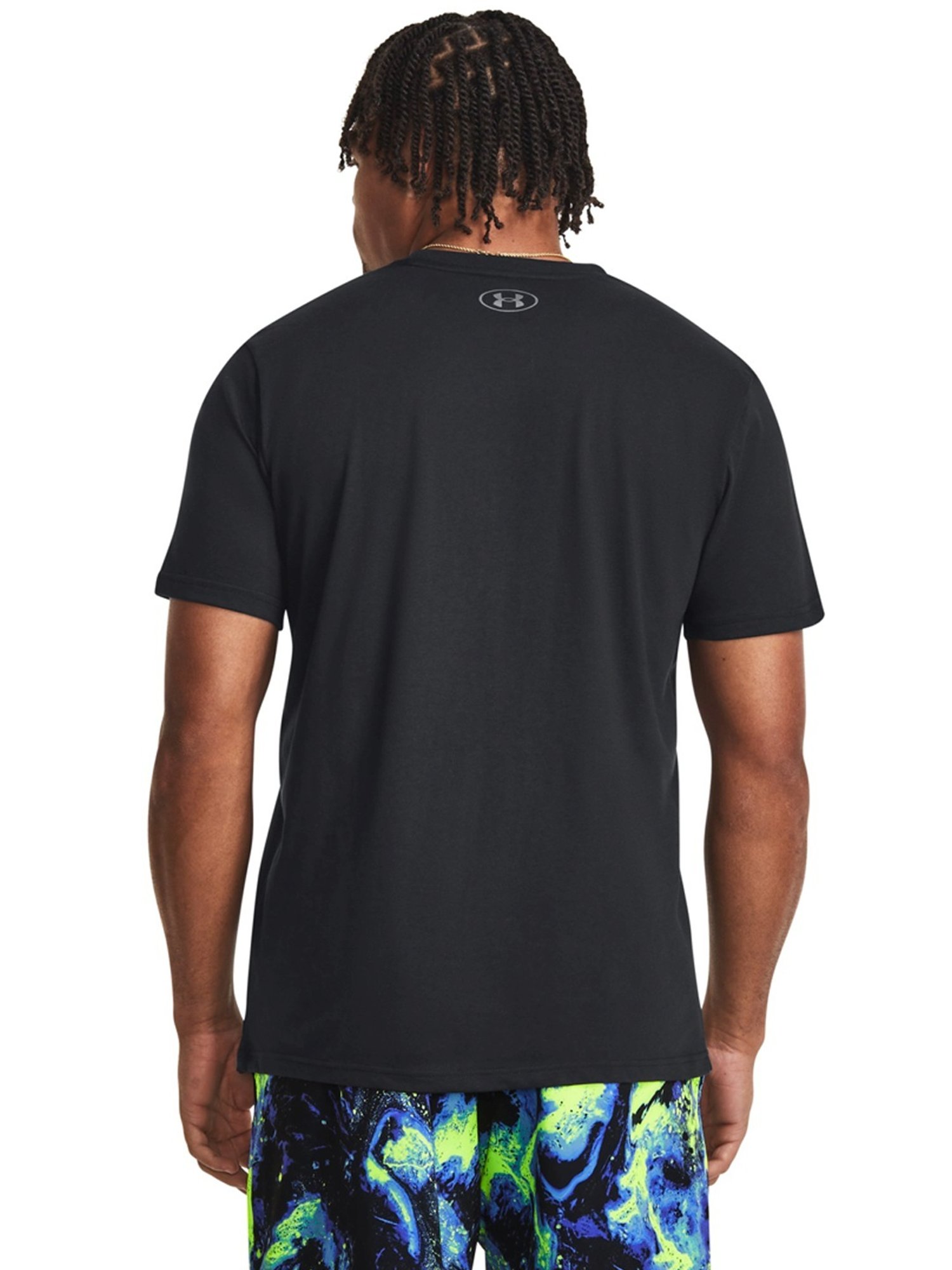 Under Armour Black Cotton Loose Fit Printed Sports T-Shirt