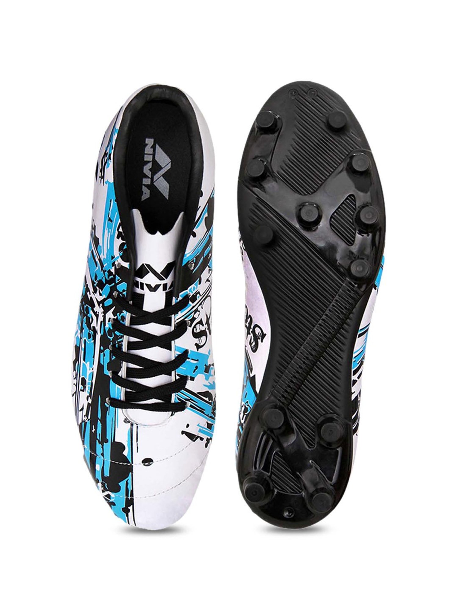 Nivia Men's Storm White Football Shoes