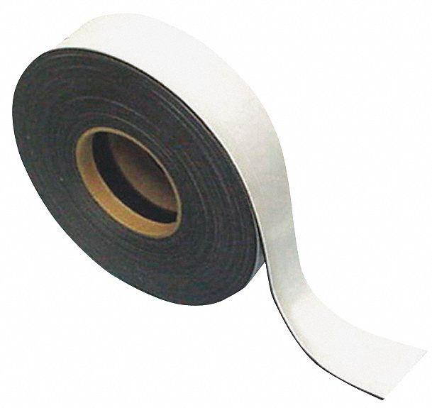MAGNA VISUAL MR50-161P Magnetic Strip Roll,White,2 in. x 50 ft.