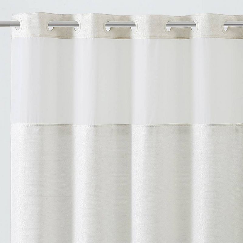 Silver Lux Shower Curtain with PEVA Liner Silver - Hookless