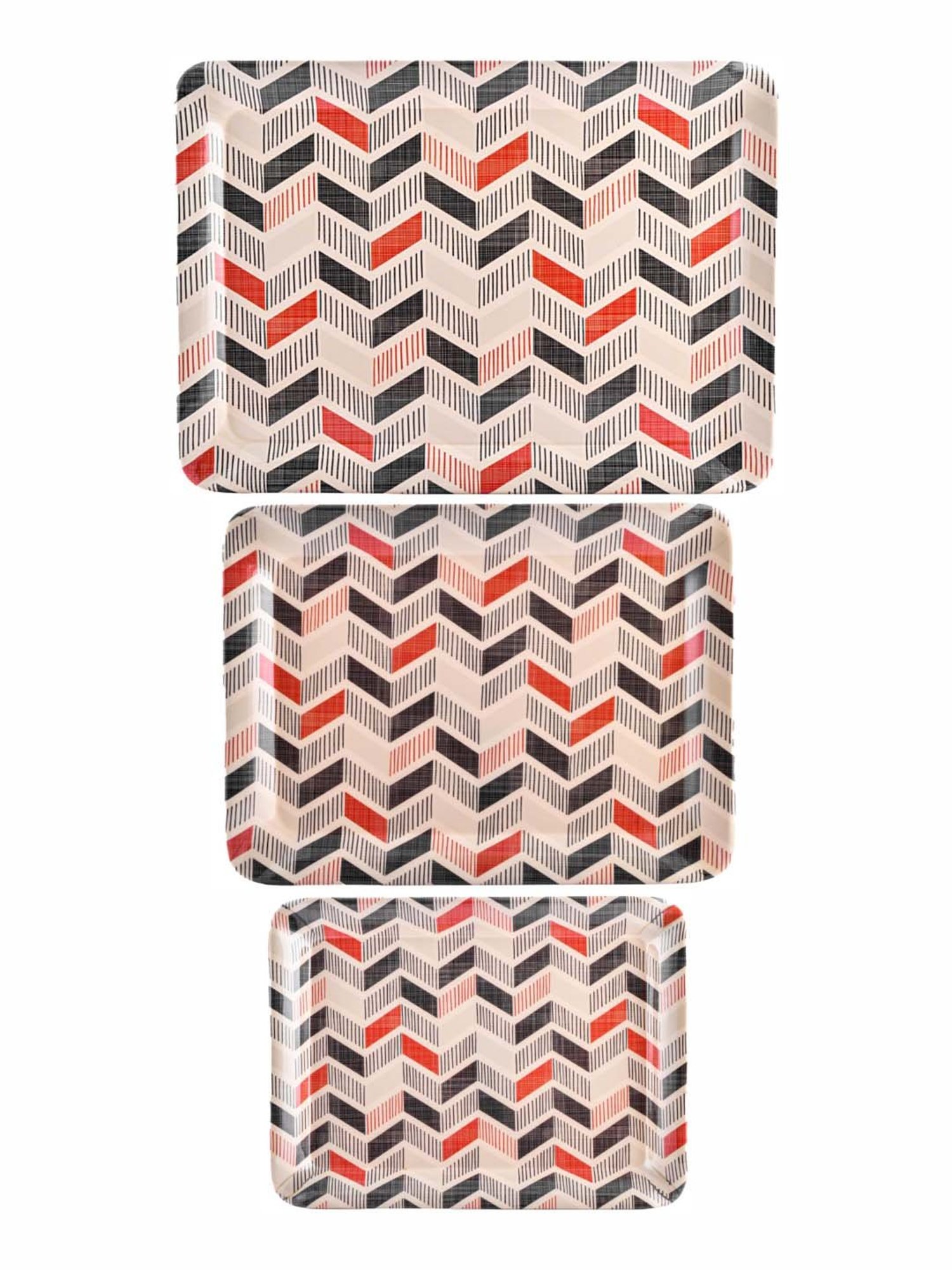 Goodhomes Multicolor Melamine Serving Trays - Set of 3