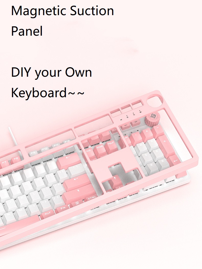 A-jazz AK515 Chinese Style Design,  104Keys N-Key Rollover White Backlit USB Wired Mechanical  Gaming Keyboard-,PBT Keycaps, Type-C