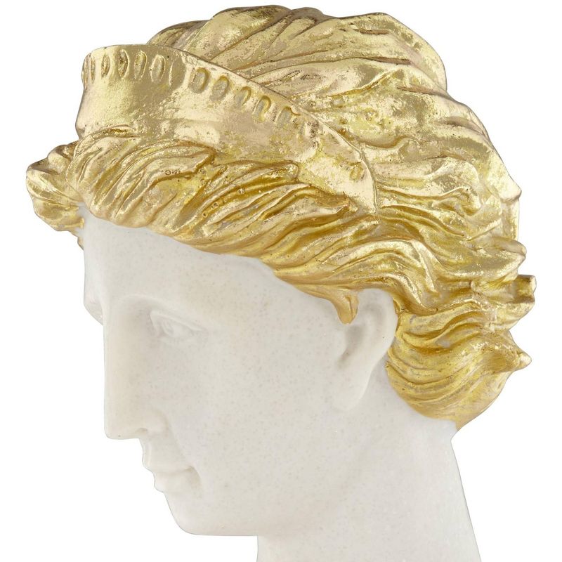Dahlia Studios Matte White 16 1/2" High Women Bust Sculpture with Gold Hair