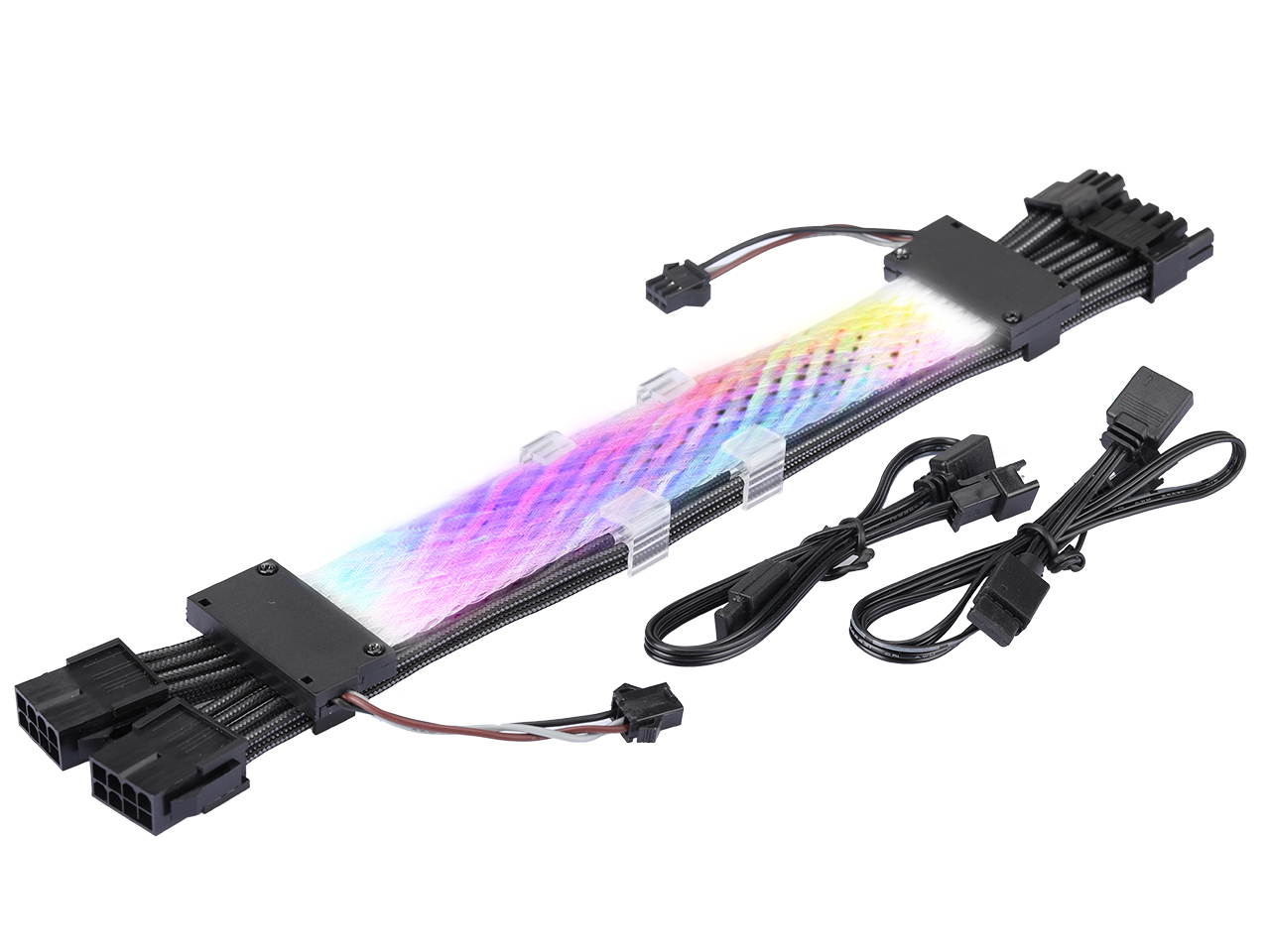 HYMAVIN PSU Sleeved Cable PSU Extension cable 16AWG Braided PCI-E Extension Cable Kit with Combs 30CM for CPU Double 6+2 Pins (HYMAVIN-1008)