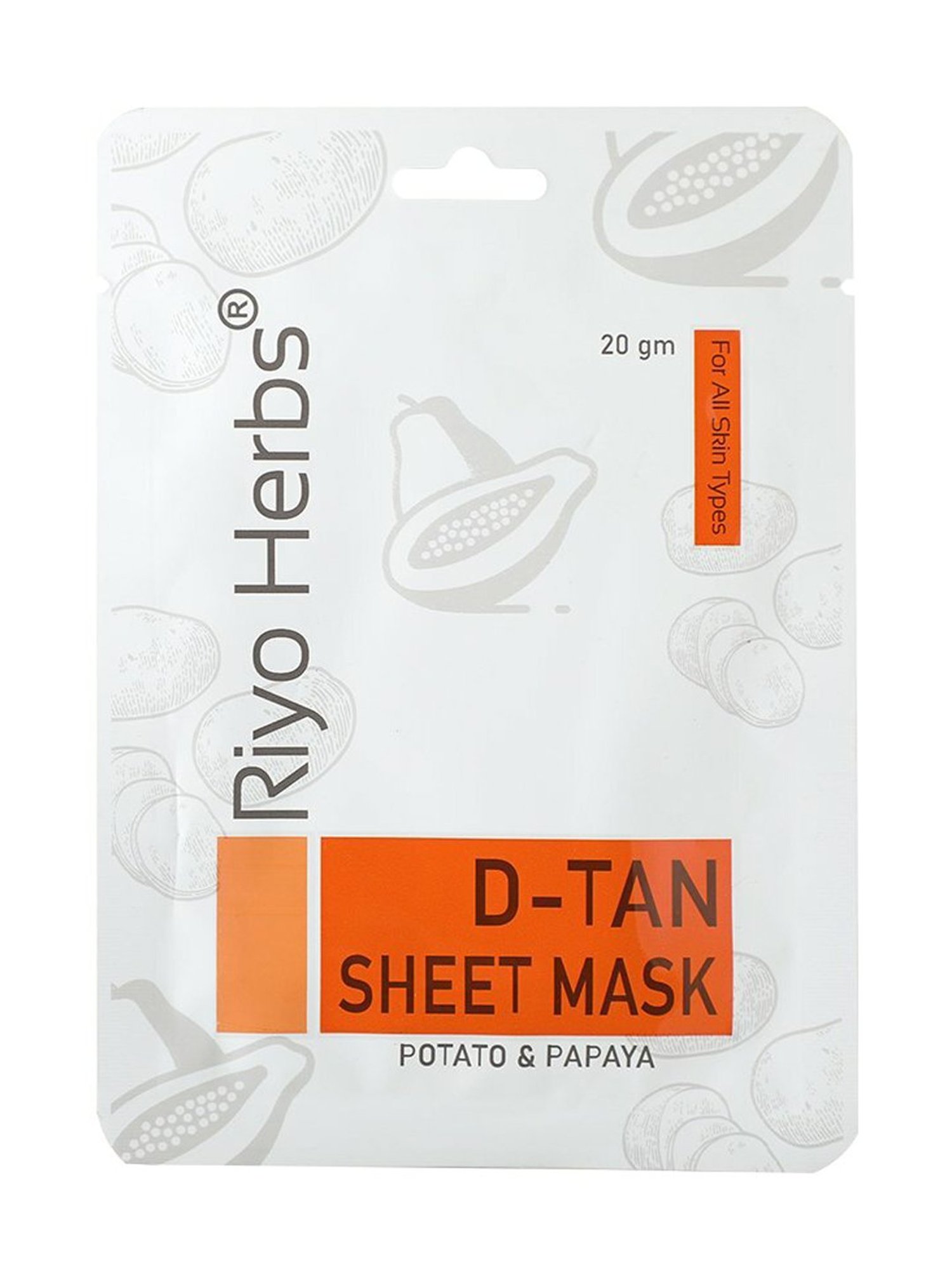 Riyo Herbs D Tan Face Sheet Mask - 20 gm
