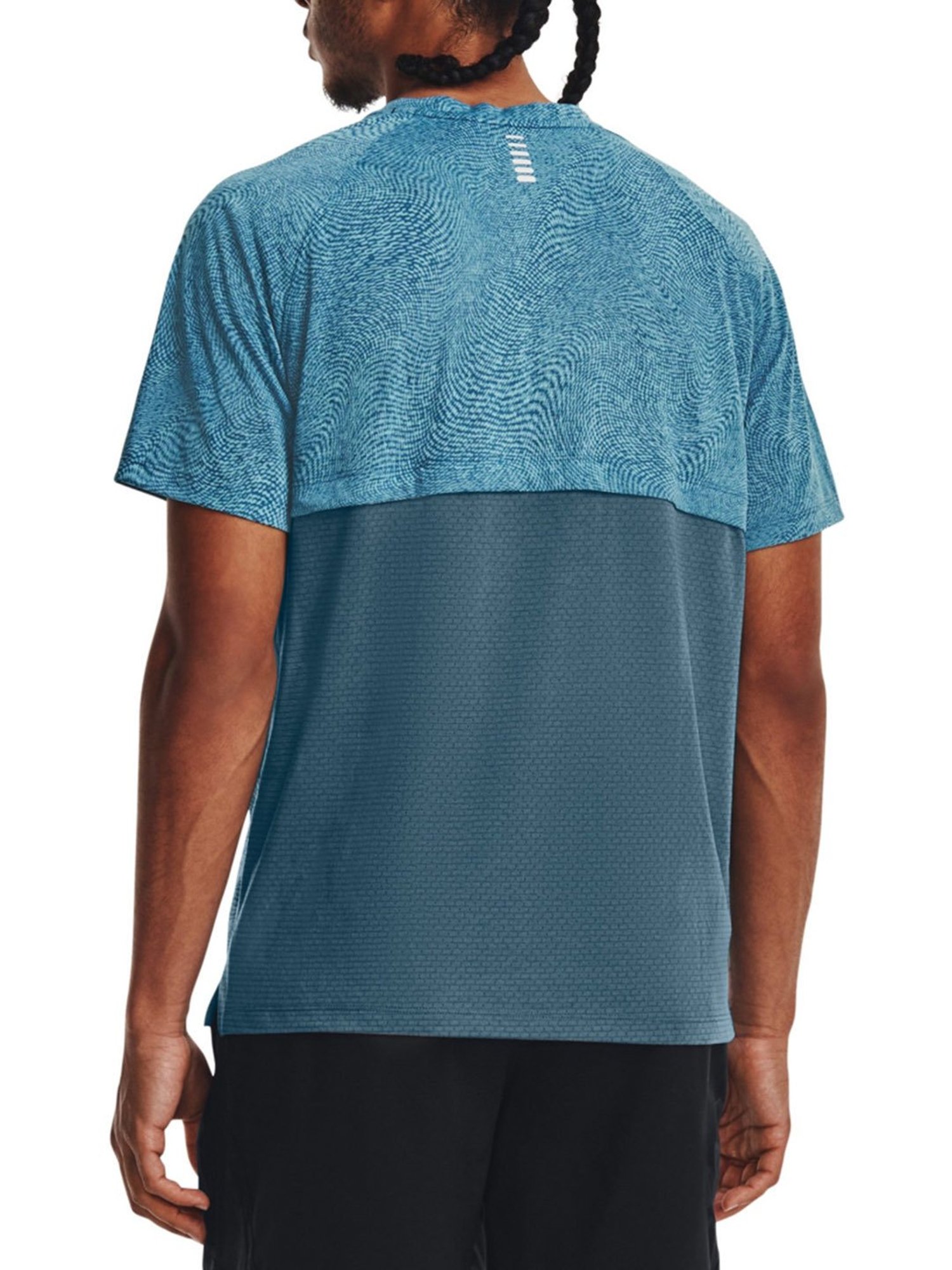 Under Armour Blue Regular Fit Self Pattern Sports T-Shirt
