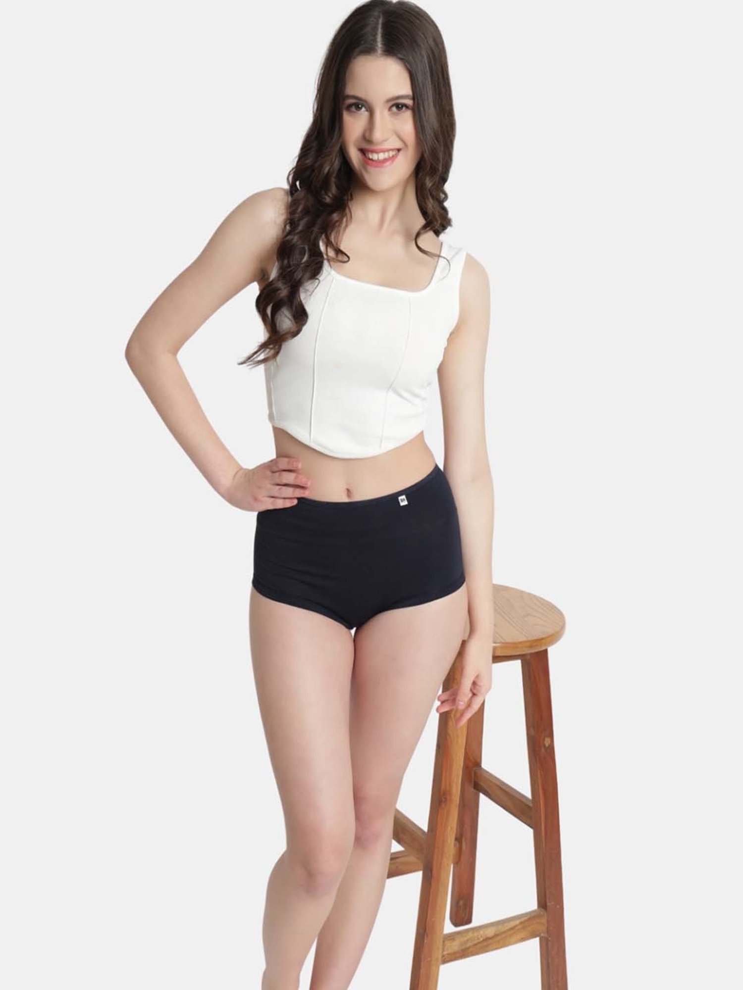 Bleeding Heart Navy & Wine Plain Panties - Pack Of 2